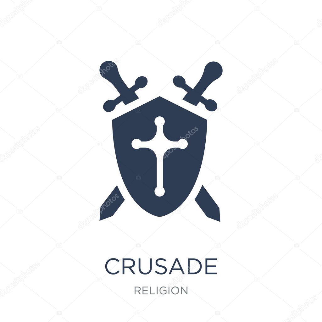 Crusade icon. Trendy flat vector Crusade icon on white background from Religion collection, vector illustration can be use for web and mobile, eps10