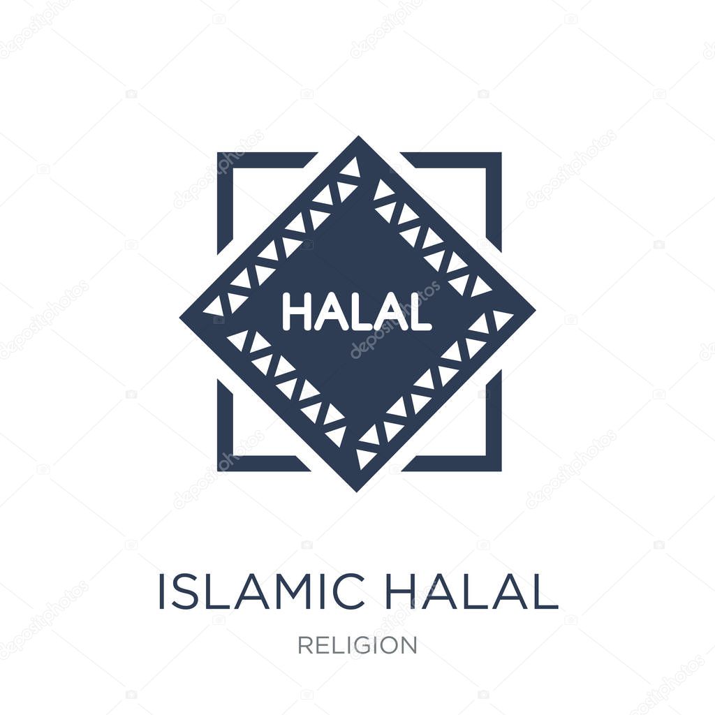 Islamic Halal icon. Trendy flat vector Islamic Halal icon on white background from Religion collection, vector illustration can be use for web and mobile, eps10