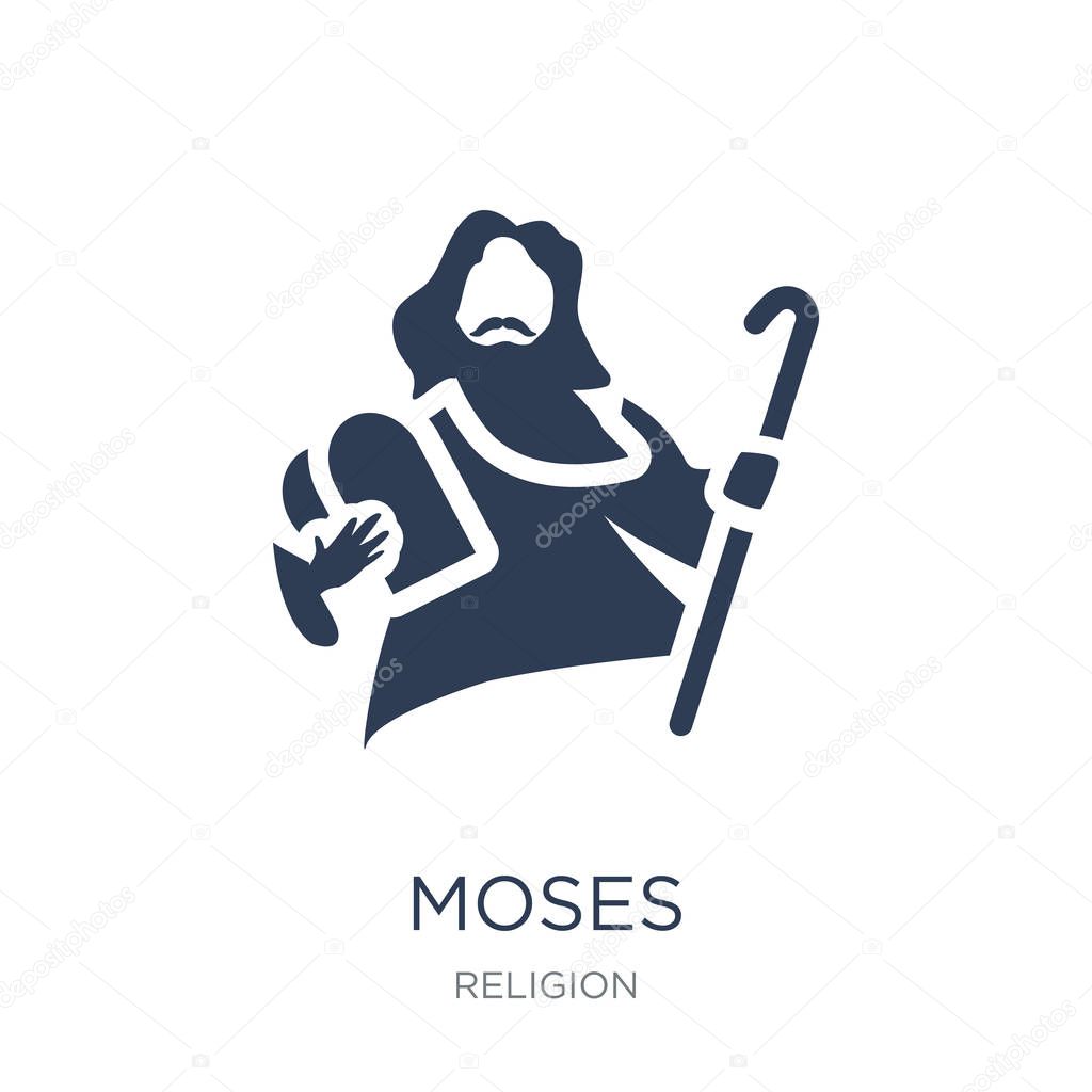 Moses icon. Trendy flat vector Moses icon on white background from Religion collection, vector illustration can be use for web and mobile, eps10