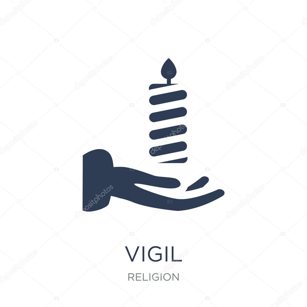Vigil icon. Trendy flat vector Vigil icon on white background from Religion collection, vector illustration can be use for web and mobile, eps10