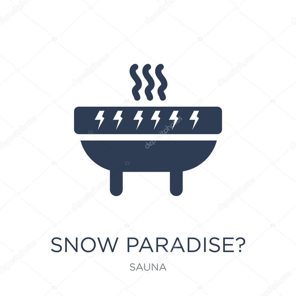 SNOW PARADISE? icon. Trendy flat vector SNOW PARADISE? icon on white background from sauna collection, vector illustration can be use for web and mobile, eps10