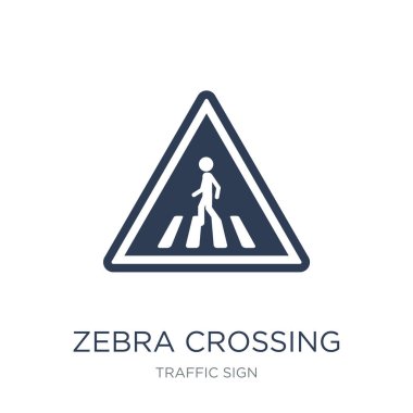Zebra geçiş işareti simgesi. Trendy düz vektör Zebra geçiş işareti simgesi trafik işareti Collection, vektör çizim beyaz arka plan üzerinde-ebilmek var olmak kullanma web ve mobil, eps10 için