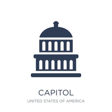 Capitol simgesi. Trendy düz vektör Capitol simge vektör çizim Amerika Birleşik Devletleri koleksiyonundan beyaz arka plan üzerinde kullanım için web ve mobil, eps10 olabilir