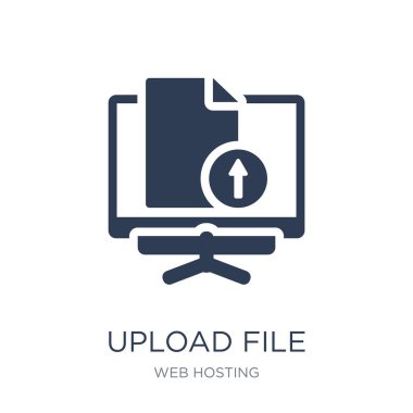Dosya simgesini yüklemek. Trendy düz vektör Upload dosya simgesi toplama, vektör çizim barındırma web üzerinden beyaz arka plan üzerinde-ebilmek var olmak kullanma web ve mobil, eps10 için