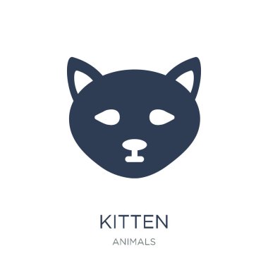 yavru kedi simgesi. Trendy düz vektör yavru kedi simge vektör çizim hayvanlar koleksiyonundan beyaz arka plan üzerinde kullanım için web ve mobil, eps10 olabilir