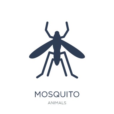 Sivrisinek simgesi. Trendy düz vektör sivrisinek simge vektör çizim hayvanlar koleksiyonundan beyaz arka plan üzerinde kullanım için web ve mobil, eps10 olabilir