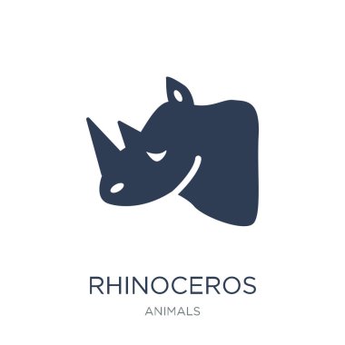 Gergedan simgesi. Trendy düz vektör gergedan simge vektör çizim hayvanlar koleksiyonundan beyaz arka plan üzerinde kullanım için web ve mobil, eps10 olabilir