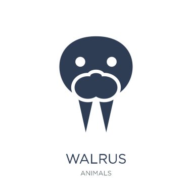 Mors simgesi. Trendy düz vektör Mors simge vektör çizim hayvanlar koleksiyonundan beyaz arka plan üzerinde kullanım için web ve mobil, eps10 olabilir