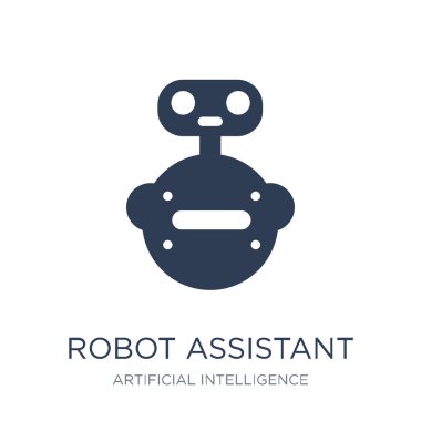 Robot asistanı simgesi. Trendy düz vektör Robot asistanı simgesi yapay zeka, geleceğin teknoloji koleksiyonu, beyaz arka plan üzerinde vektör çizim kullanmak web ve mobil, eps10 olabilir