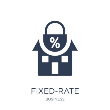 Fixed-rate mortgage icon. Trendy flat vector Fixed-rate mortgage icon on white background from Business collection, vector illustration can be use for web and mobile, eps10 clipart