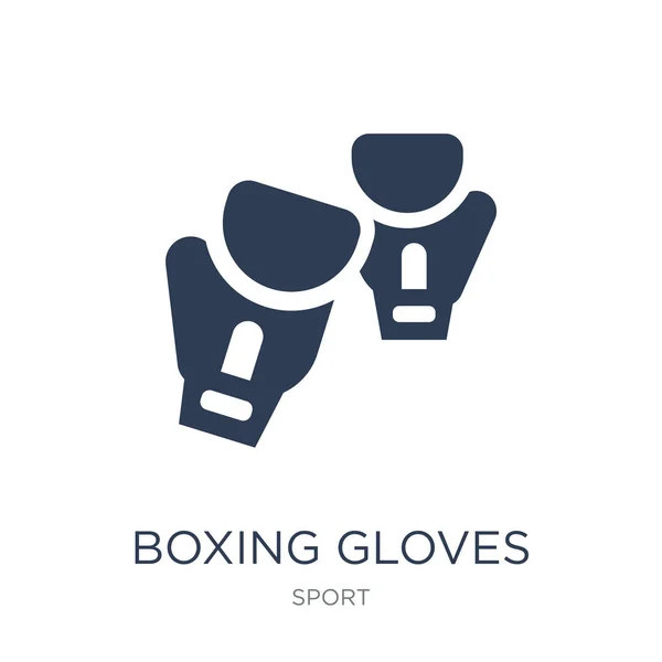 Ícone Luvas Boxe Trendy Vetor Plana Luvas Boxe Ícone Fundo —  Vetores de Stock