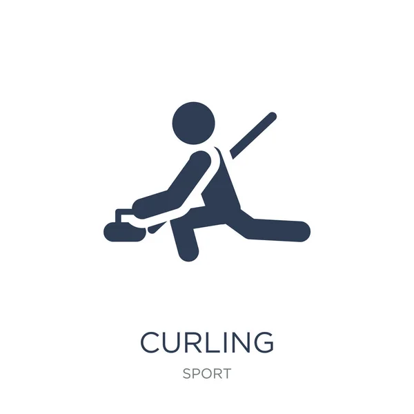 Curling Icon Trendy Flat Vector Curling Icon White Background Sport — Stock Vector