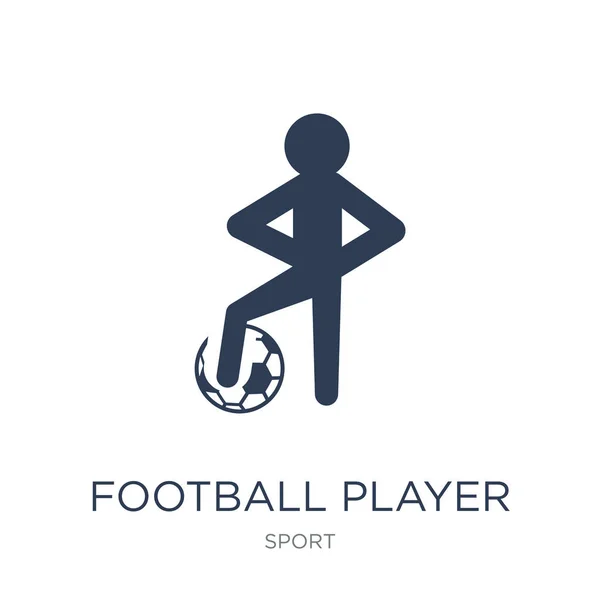 Football Player Ikonen Trendiga Platt Vektor Football Player Ikonen Vit — Stock vektor