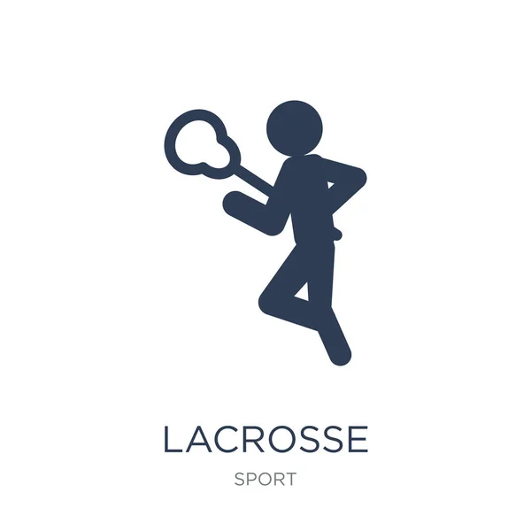 Icono Lacrosse Vector Plano Moda Icono Lacrosse Sobre Fondo Blanco — Archivo Imágenes Vectoriales