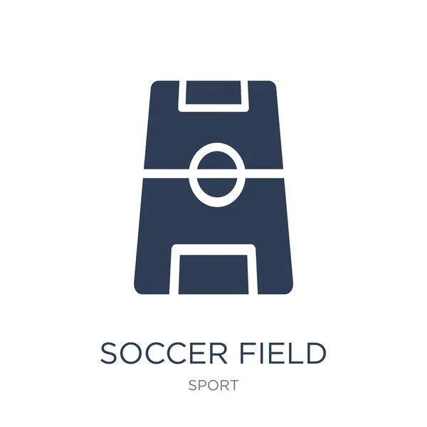 Fotboll Fältet Ikonen Trendiga Platt Vektor Fotboll Fältet Symbol Vit — Stock vektor