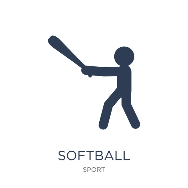 Ikona Softball Płaskie Wektor Softball Ikona Białym Tle Kolekcji Sport — Wektor stockowy