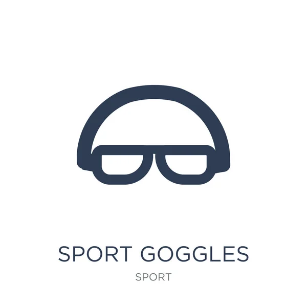 Icône Lunettes Sport Vecteur Plat Tendance Sport Goggles Icône Sur — Image vectorielle
