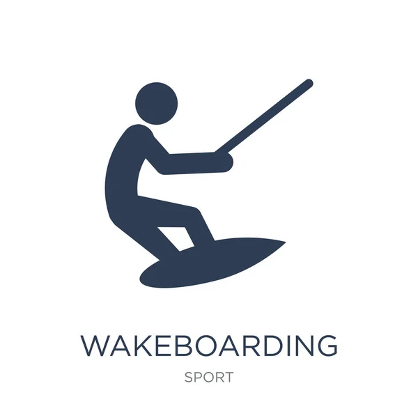 Ícone Wakeboard Ícone Wakeboard Vetorial Plano Moda Fundo Branco Coleção —  Vetores de Stock