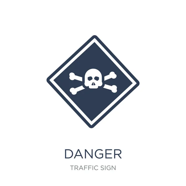 Icône Signe Danger Vecteur Plat Tendance Icône Signe Danger Sur — Image vectorielle