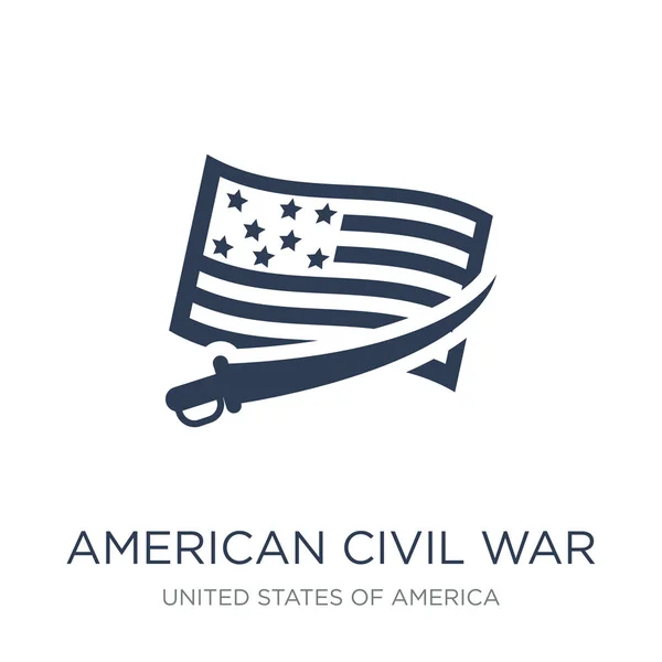 Icono Guerra Civil Americana Moderno Vector Plano Americano Icono Guerra — Vector de stock