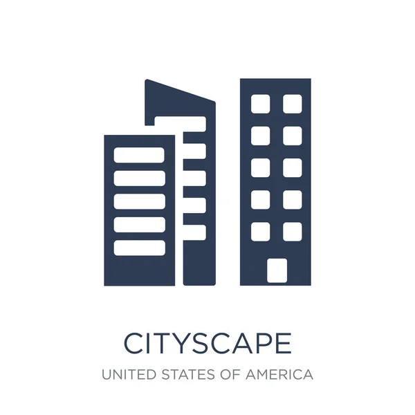 都市景観のアイコン Web モバイル Eps10 用のアメリカ合衆国のコレクション ベクトル図から白い背景のトレンディなフラット ベクトル都市景観アイコンもあります — ストックベクタ