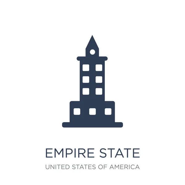 Ikon Empire State Ikon Negara Vektor Datar Trendy Empire Dengan - Stok Vektor