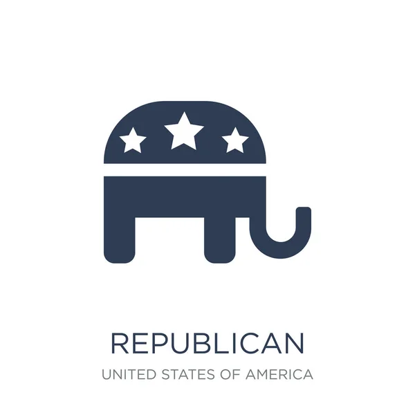 共和党偶像 时尚的平面向量共和党图标在白色背景从美国汇集 向量例证可用于网络和移动 Eps10 — 图库矢量图片