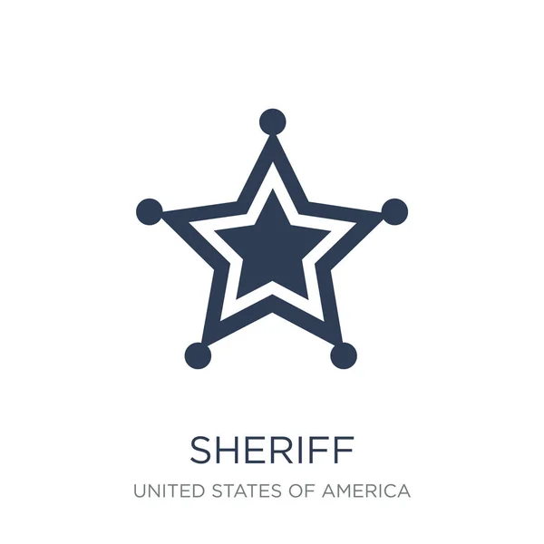 Icono Del Sheriff Icono Moderno Del Sheriff Del Vector Plano — Vector de stock