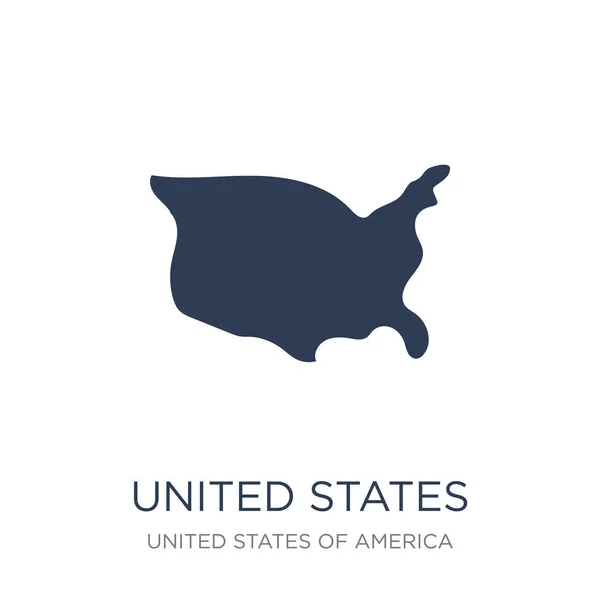 Ikon Amerika Serikat Vektor Datar Trendy United States Icon White - Stok Vektor