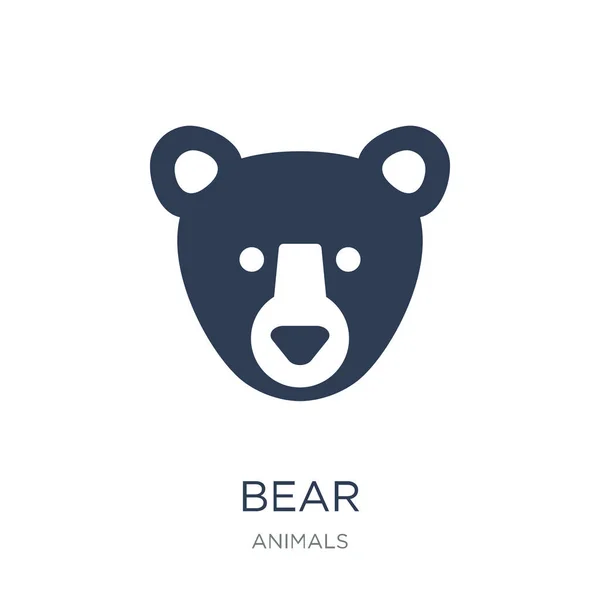 Icono Del Oso Icono Moda Oso Vector Plano Sobre Fondo — Vector de stock