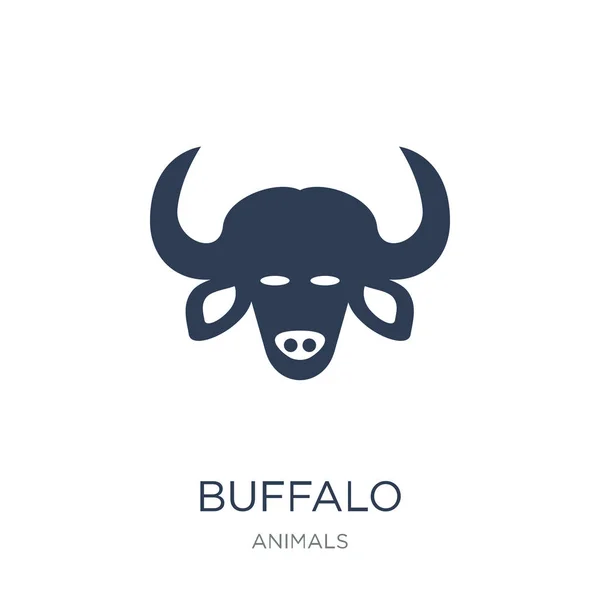 Büffel Symbol Trendige Flache Vektorbüffel Ikone Auf Weißem Hintergrund Aus — Stockvektor