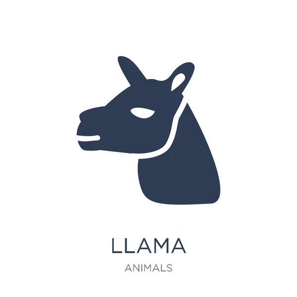 Ikon Llama Ikon Vektor Datar Trendy Llama Pada Latar Belakang - Stok Vektor