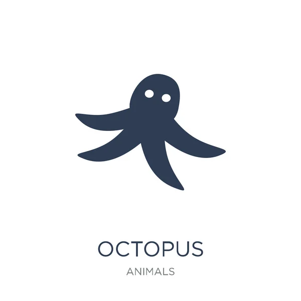 Icona Del Polpo Trendy Piatto Vettore Octopus Icona Sfondo Bianco — Vettoriale Stock