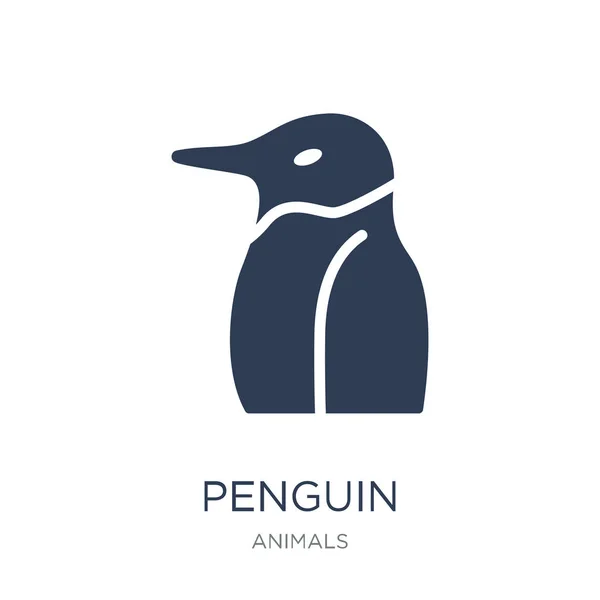 Icono Pingüino Icono Pingüino Vector Plano Moda Sobre Fondo Blanco — Vector de stock