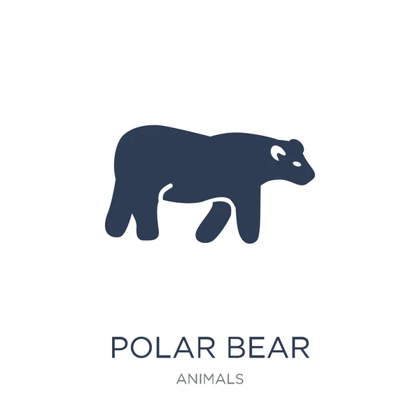 Ícone Urso Polar Vetor Plano Moda Ícone Urso Polar Fundo — Vetor de Stock