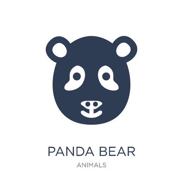 Panda Medve Ikonra Trendi Lapos Vektor Panda Medve Ikonra Fehér — Stock Vector