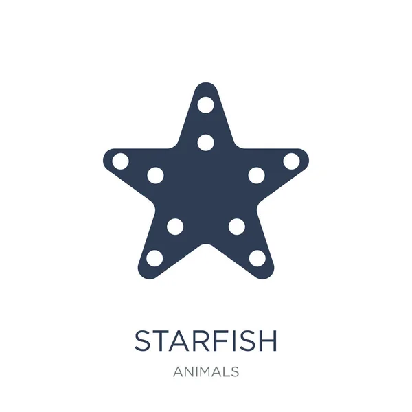 Icona Delle Stelle Marine Trendy Piatto Vettore Icona Starfish Sfondo — Vettoriale Stock