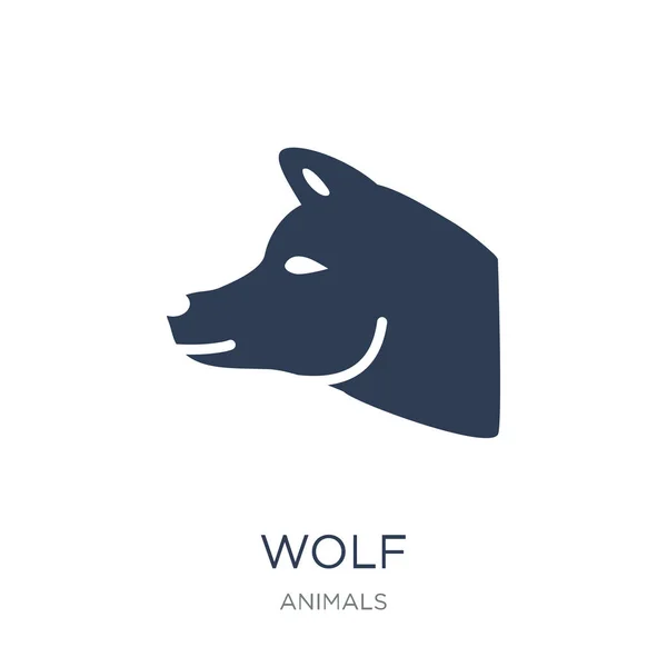 Wolf Pictogram Trendy Platte Vector Wolf Pictogram Witte Achtergrond Uit — Stockvector