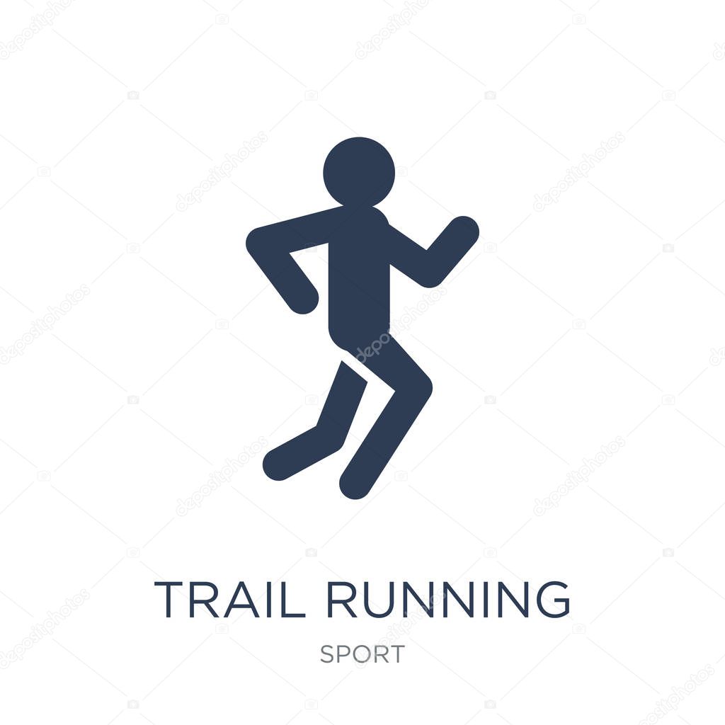 trail running icon. Trendy flat vector trail running icon on white background from sport collection, vector illustration can be use for web and mobile, eps10