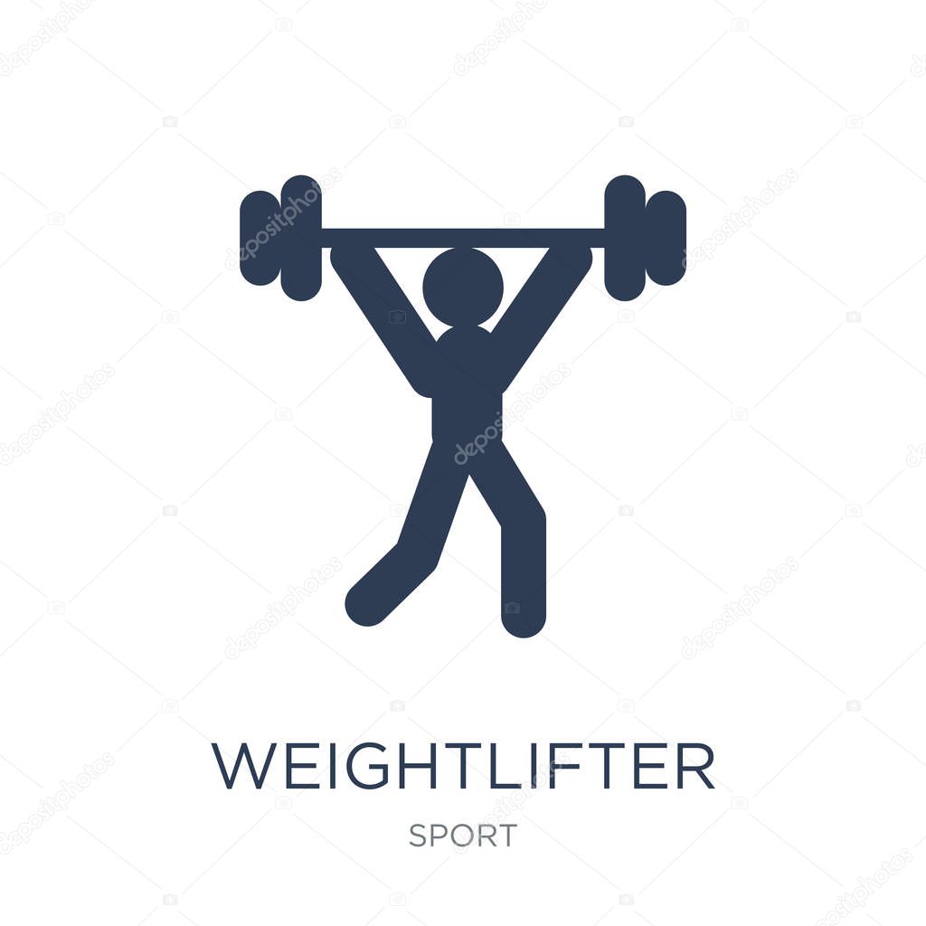 Weightlifter icon. Trendy flat vector Weightlifter icon on white background from sport collection, vector illustration can be use for web and mobile, eps10