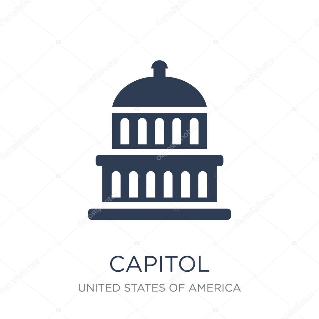 Capitol icon. Trendy flat vector Capitol icon on white background from United States of America collection, vector illustration can be use for web and mobile, eps10