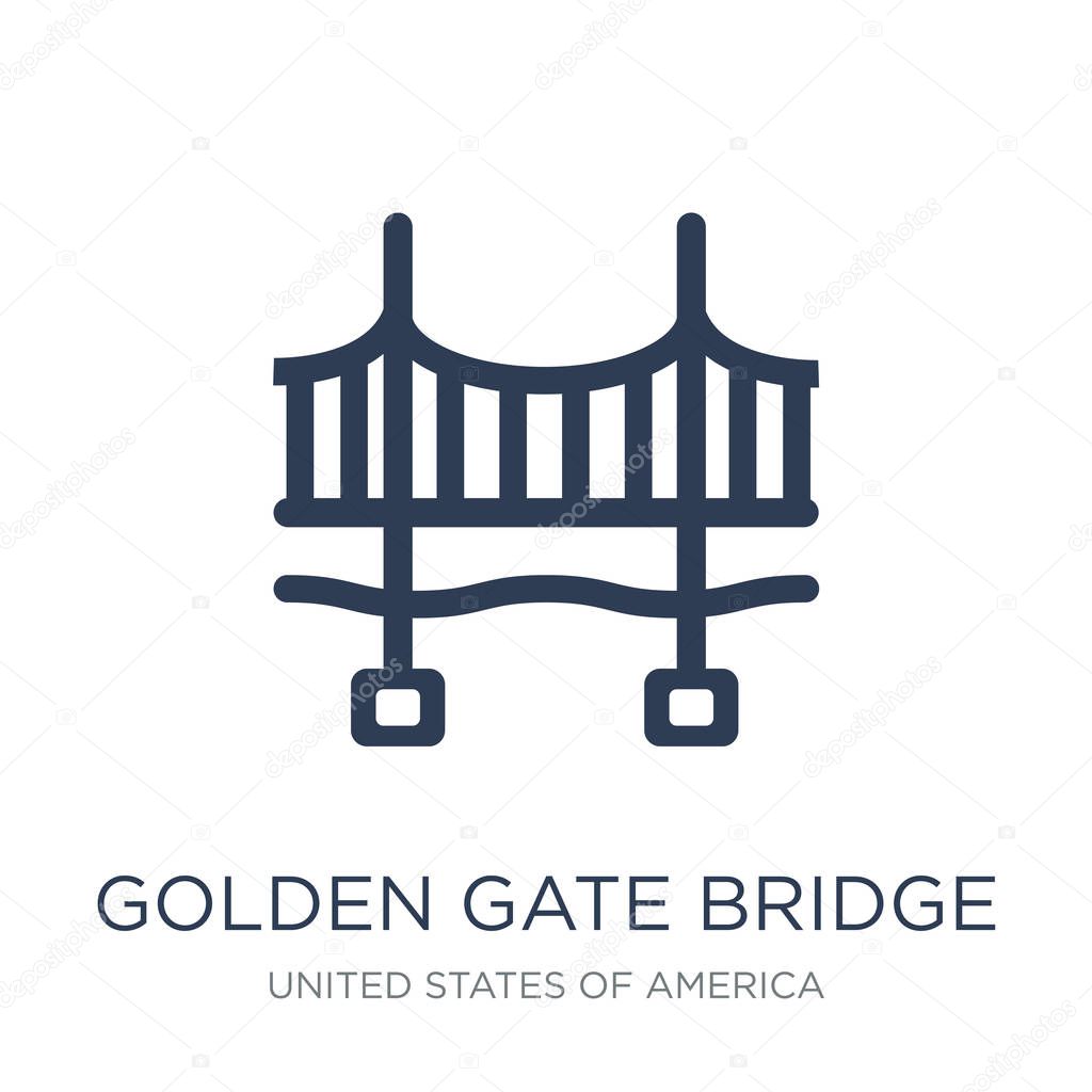 Golden gate bridge icon. Trendy flat vector Golden gate bridge icon on white background from United States of America collection, vector illustration can be use for web and mobile, eps10