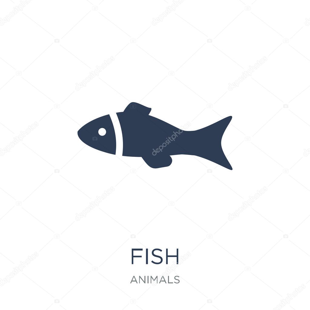Fish icon. Trendy flat vector Fish icon on white background from animals collection, vector illustration can be use for web and mobile, eps10