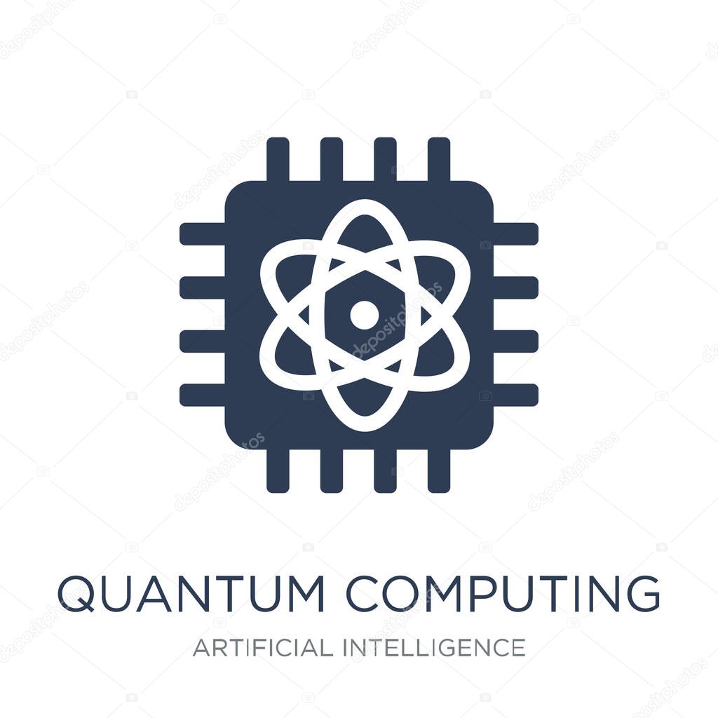Quantum computing icon. Trendy flat vector Quantum computing icon on white background from Artificial Intelligence, Future Technology collection, vector illustration can be use for web and mobile, eps10