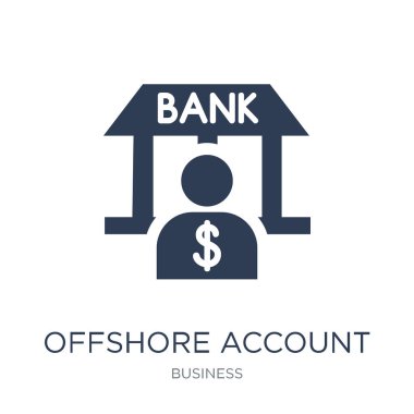 Offshore hesap simgesi. Trendy düz vektör Offshore hesap simgesi beyaz arka plan üzerinde iş koleksiyonundan, vektör çizim kullanmak web ve mobil, eps10 olabilir