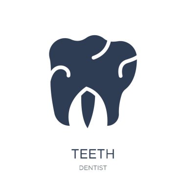 Diş simgesi. Trendy düz vektör diş simge vektör çizim dişçi koleksiyonundan beyaz arka plan üzerinde kullanım için web ve mobil, eps10 olabilir