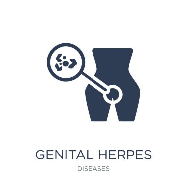 Genital Herpes (Herpes simpleks virüsü) simgesi. Trendy düz vektör Genital uçuk (Herpes simpleks virüsü) simge vektör çizim hastalıkları koleksiyonundan beyaz arka plan üzerinde kullanım için web ve mobil, eps10 olabilir