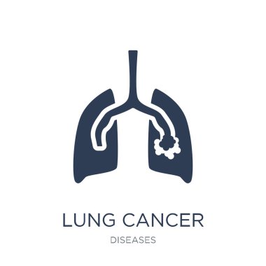 Akciğer kanseri simgesi. Trendy düz vektör akciğer kanseri simge vektör çizim hastalıkları koleksiyonundan beyaz arka plan üzerinde olabilir kullanın web ve mobil, eps10 için