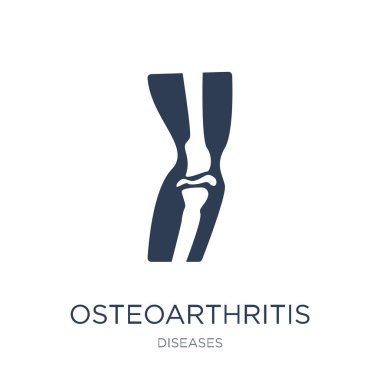 Osteoartrit simgesi. Trendy düz vektör osteoartrit simge vektör çizim hastalıkları koleksiyonundan beyaz arka plan üzerinde kullanım için web ve mobil, eps10 olabilir