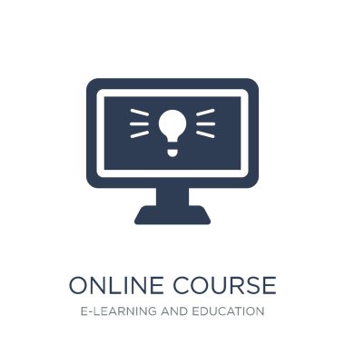 Online ders simgesi. Trendy düz vektör Online ders simge E-öğrenme ve eğitim Collection, vektör çizim beyaz arka plan üzerinde kullanım için web ve mobil, eps10 olabilir